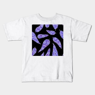 Aboriginal Art - Leaves Repeat Blues Kids T-Shirt